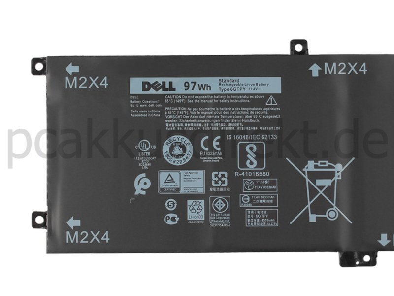 Original 97Wh 6 Zellen Akku Dell XPS 15 9560-7002SLV