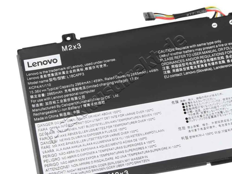 Original 2964mAh 45Wh 4 Zellen Akku Lenovo ideapad C340-14IWL 81RL