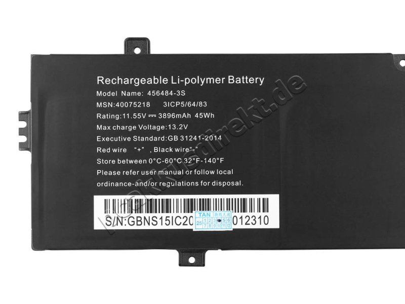 Original Medion Akoya E15407 Akku 3896mAh 45Wh 3-Zellen
