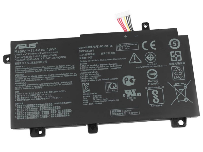 Original 4210mAh 48Wh 3 Zellen Akku Asus B31N1726-1 B31N1726