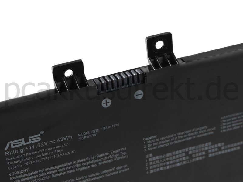 Asus VivoBook F705UA Original Akku 42Wh 3650mAh