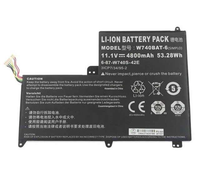 Original 4800mAh 53.28Wh 6 Zellen Akku Clevo 6-87-W740S-42E - zum Schließen ins Bild klicken
