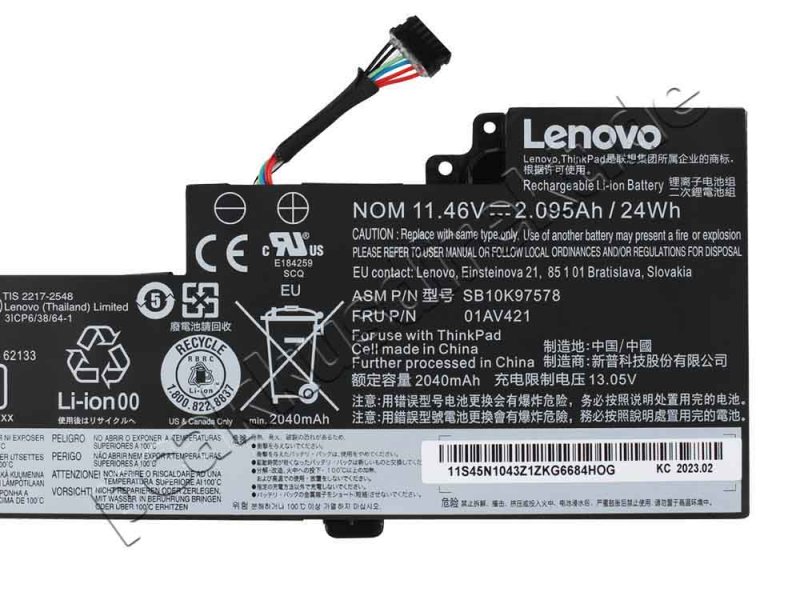 Original 2095mAh 24Wh 3 Zellen Akku Lenovo ThinkPad T480