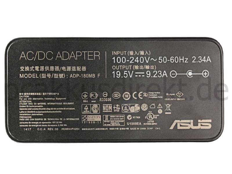 180W Asus ProArt StudioBook Pro W730G2T-H8007R Netzteil Ladegerät