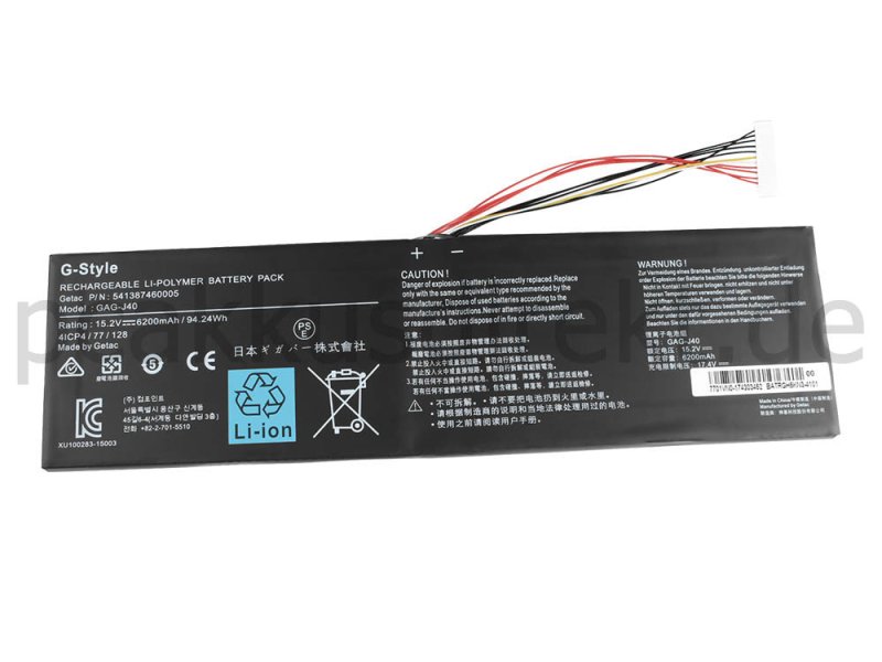 Original 6200mAh 94.24Wh Gateway Aero 14 K7 Akku