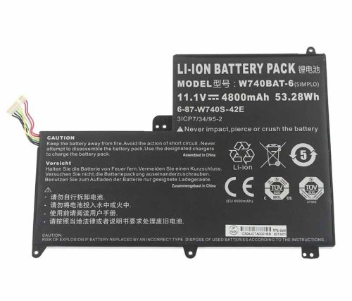 Original 4800mAh 53.28Wh 6 Zellen Akku Clevo S413 W740SU X411