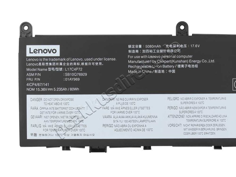 Original 5235mAh 80Wh 4 Zellen Akku Lenovo ThinkPad X1 Extreme Gen 2