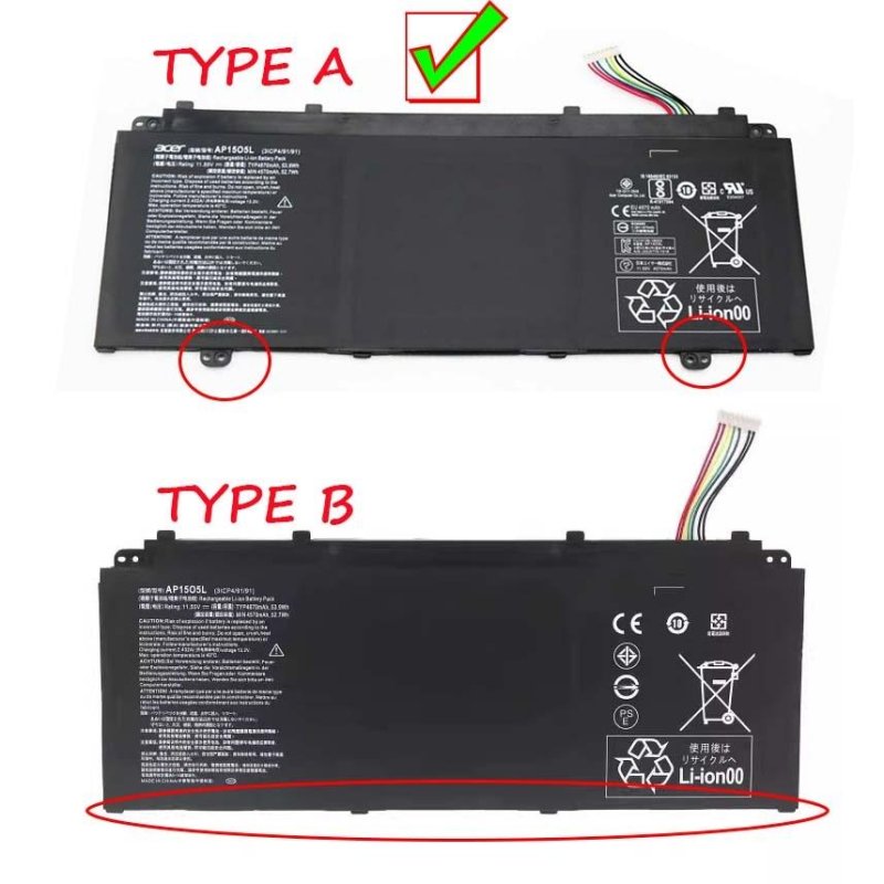 4670mAh 53.9Wh 3-Zellen Akku Acer Chromebook 15 CB315-1HT