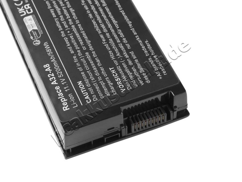 4800mAh 49Wh 6 Zellen Akku Asus A8JS A8Jv A8LE A8M