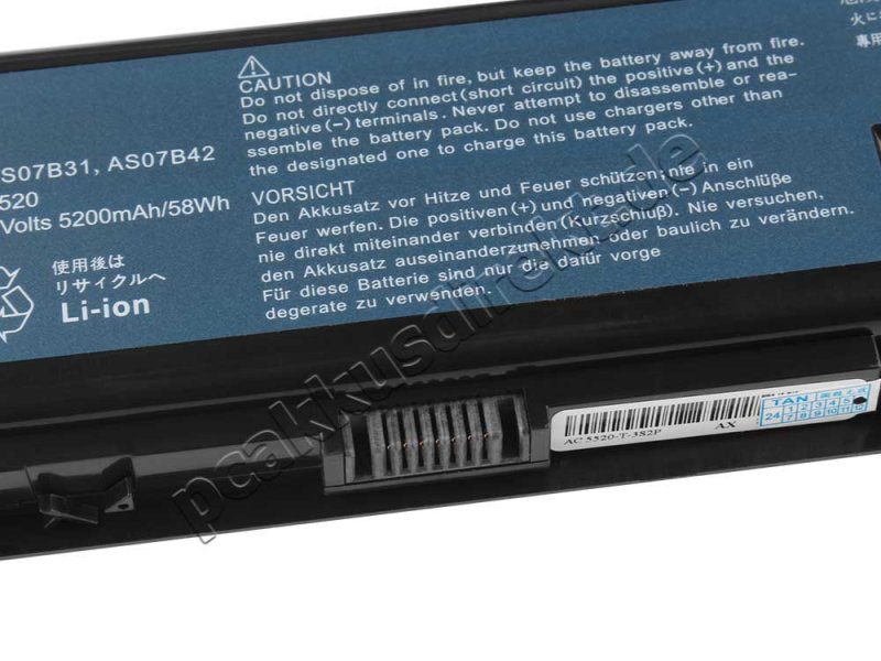 4400mAh 48Wh 6 Zellen Akku Acer TravelMate 7530 TravelMate 7530G