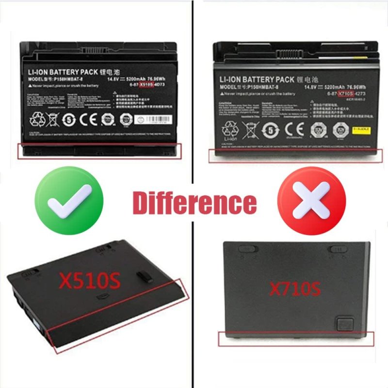 5200mAh 8 Zellen Akku Clevo 6-87-X510S-4D73