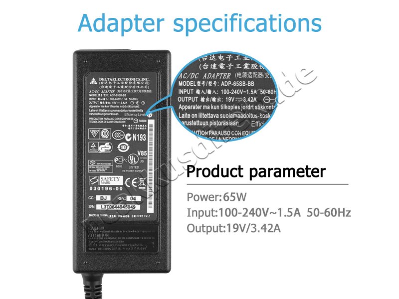 65W MSI A6400 MS-16Y1 A6300 MS-168B Netzteil Ladegerät + kabel