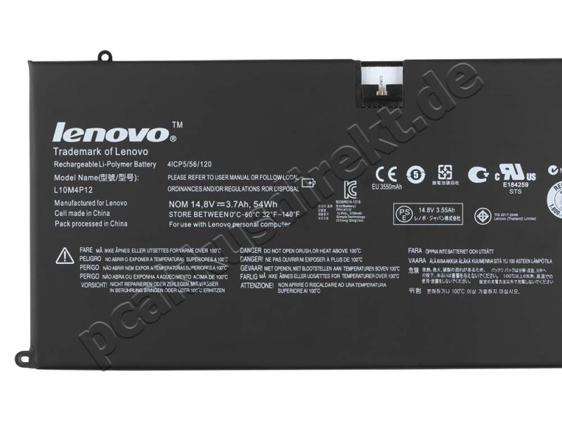 54Whr 8 Zellen 3700mAh Akku Lenovo SMP/ATL 4S1P FRU 121500093
