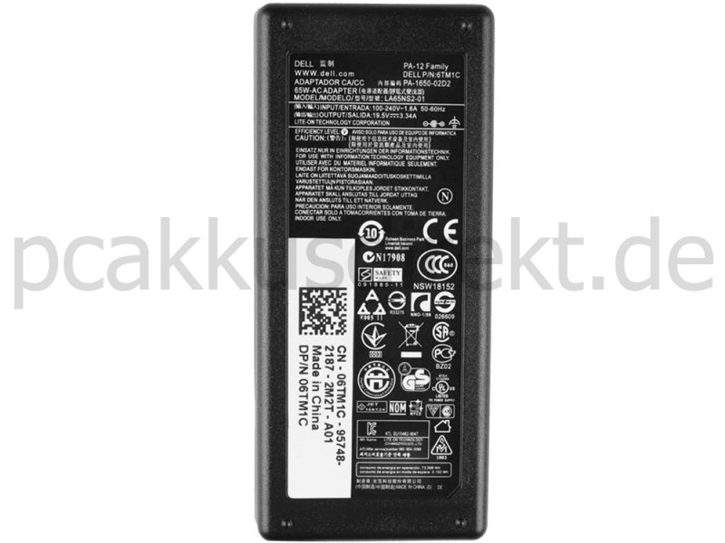 65W Dell 3GCYN CPA09-017A Netzteil Ladegerät + Frei Ladekabel