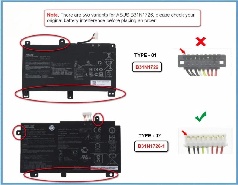 Original 4210mAh 48Wh 3 Zellen Akku Asus B31N1726-1 B31N1726