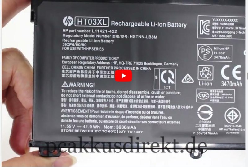 Original 3470mAh 41.9Wh 3 Zellen Akku HP 14s-cs3000 14s-df0000 14s-dk0000
