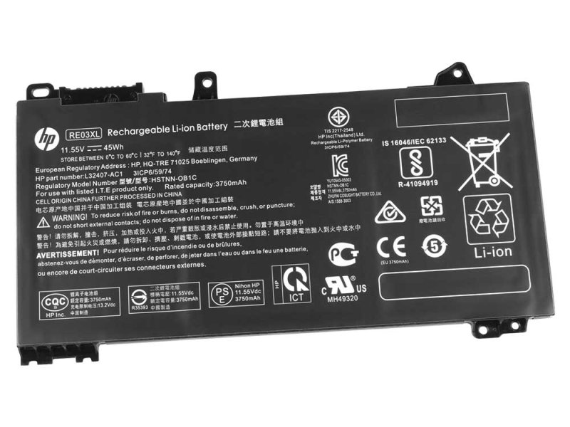 Original 3900mAh 45Wh 3 Zellen Akku HP L32656-005 RE03XL
