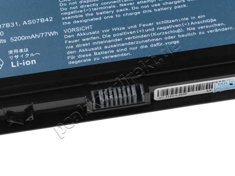 Acer AS07B32 AS07B61 Akku 5200mAh 77Wh