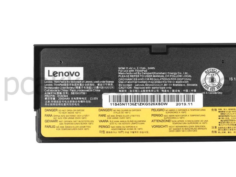 Original 2100mAh 24Wh 3 Zellen Akku Lenovo ThinkPad A485 20MU