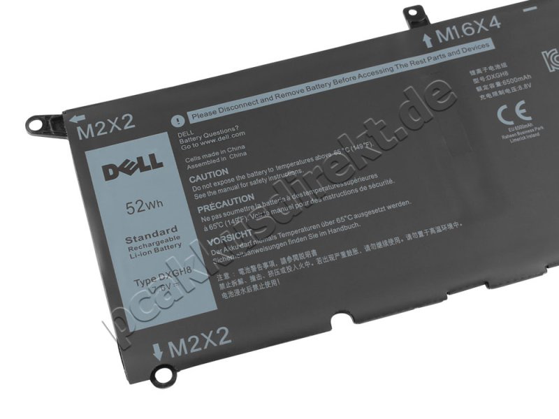 6500mAh 52Wh 4 Zellen Akku Dell Inspiron 7390 2 in 1 P113G P113G001