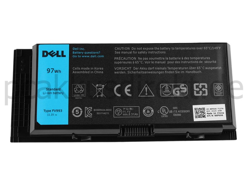 Original 9 Zellen 97Whr Akku Dell Precision M4600 P13F P13F001