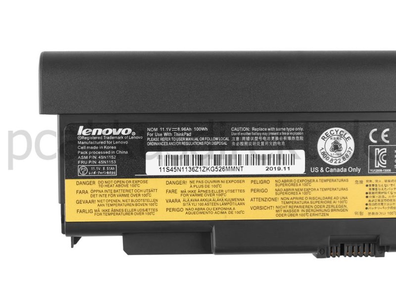 Original 9 Zellen 9210mAh 100Whr Akku Lenovo 0C52864 45N1150 45N1151
