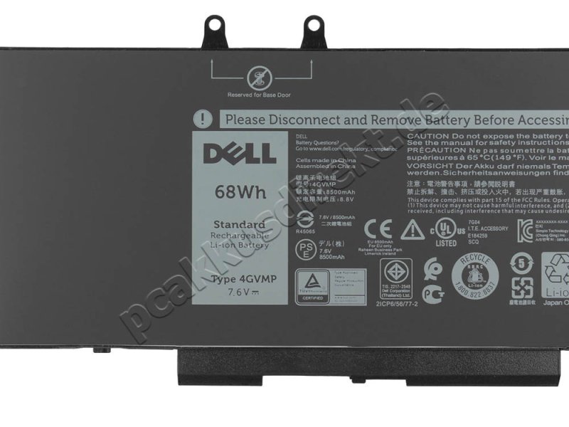 Original 8500mAh 68Wh 4 Zellen Dell Latitude 5400 Akku