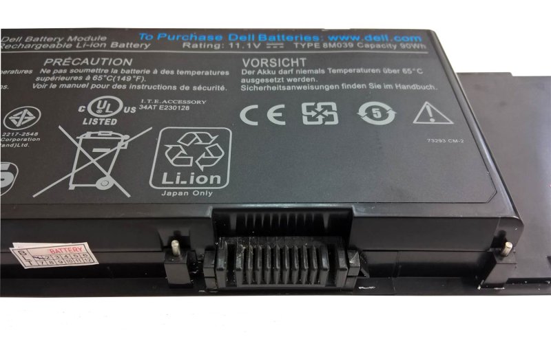 90Wh 9 Zellen Akku Dell Precision M6400 PP08X