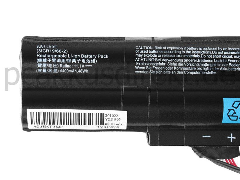 4400mAh 48Wh 6 Zellen Akku Acer Aspire TimelineX 4830T-2414G50Mn