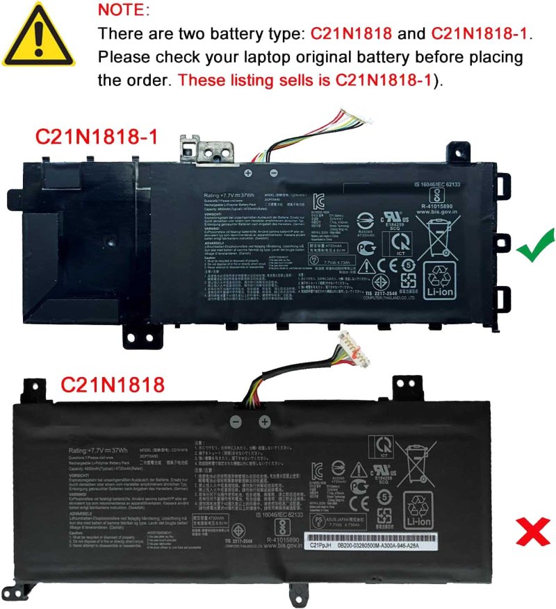 Original 4805mAh 37Wh 2-Zellen Asus VivoBook 15 X512FA-BQ067T Akku