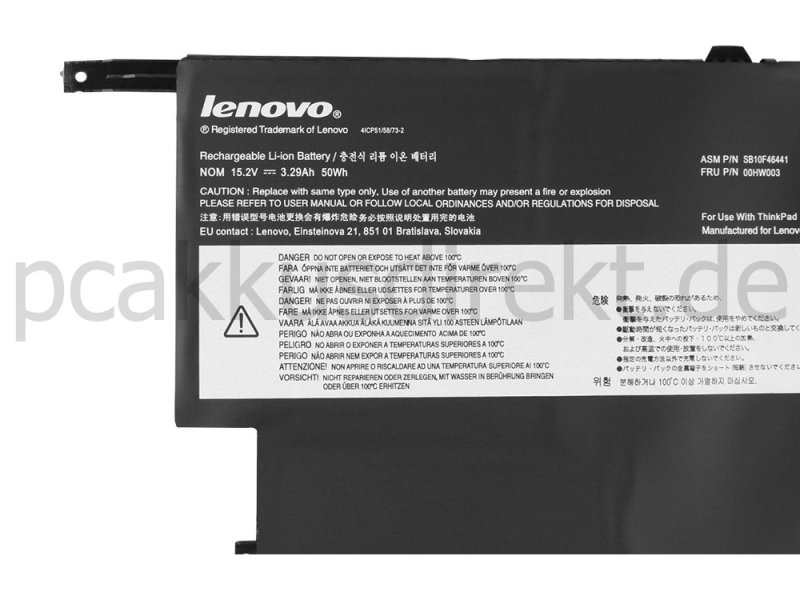 50Whr 3290mAh 8 Zellen Akku Lenovo SB10F46440