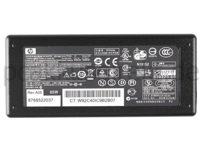 65W Netzteil HP EliteBook 2170p-08012000030 2170p-08012000040