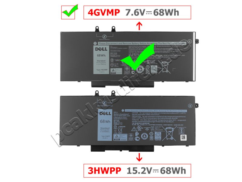 Original 8500mAh 68Wh 4 Zellen Dell Latitude 5400 Akku