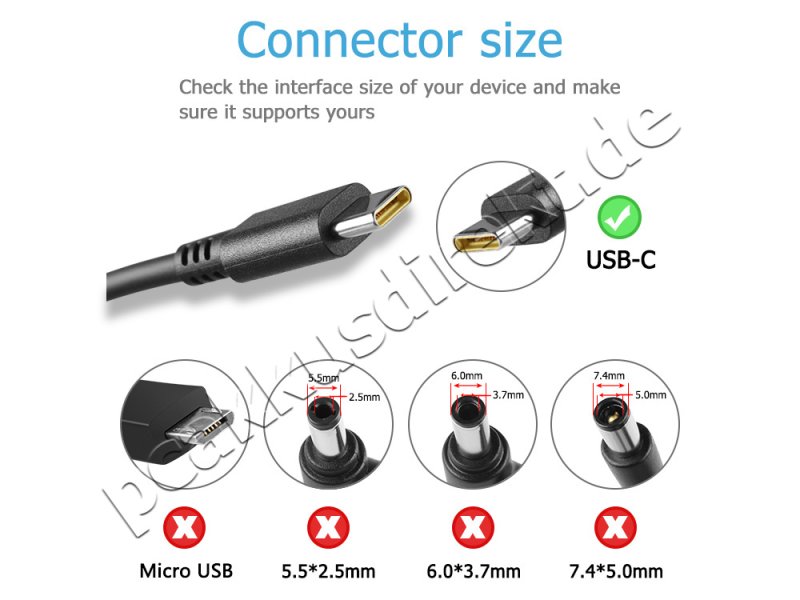 65W USB-C Lenovo ThinkPad T580 20L90024 Netzteil + Ladekabel