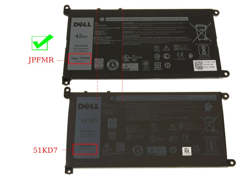 Original 42Wh 3-Zellen Akku Dell Chromebook 3100 P29T P29T001