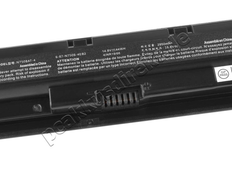 Original 2950mAh 44Wh 4-Zellen Akku Clevo 6-87-N750S-3CF1