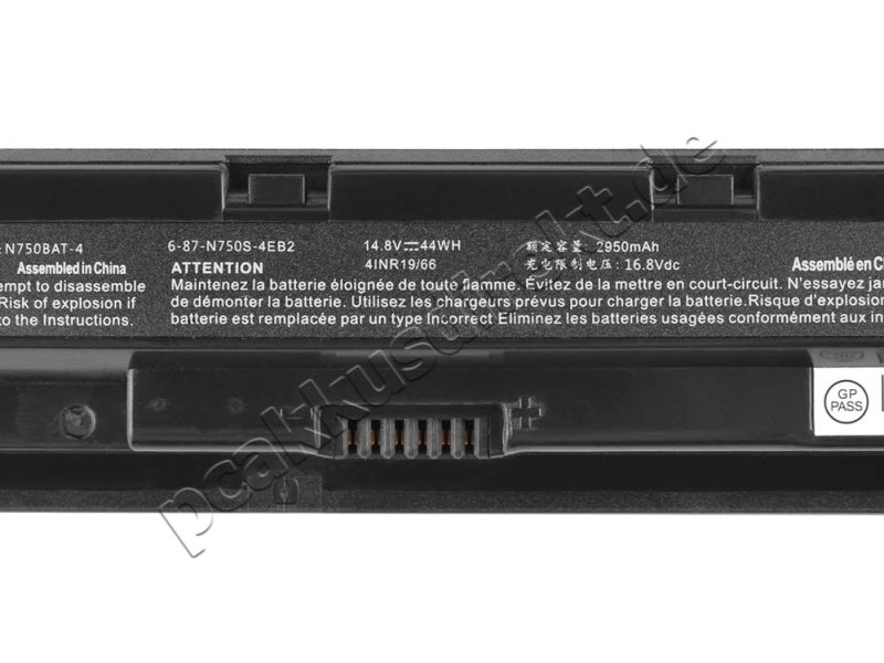 Original 2950mAh 44Wh 4-Zellen Akku Clevo 6-87-N750S-3CF1