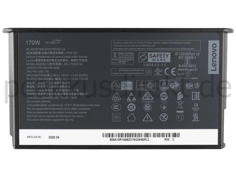 Original 170W Lenovo IdeaPad Gaming 3 16ARH7 82SC Netzteil Ladegerät + Ladekabel