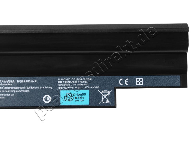 4400mAh 6 Zellen Akku Acer Aspire One HAPPY2
