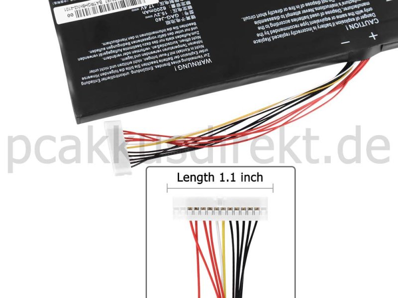 Original 6200mAh 94.24Wh Gateway Aero 14 K7 Akku