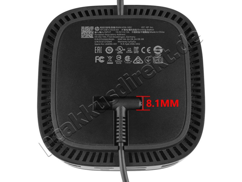 120W HP USB-C G5 Dock L64087-001 Netzteil Ladegerät + Ladekabel