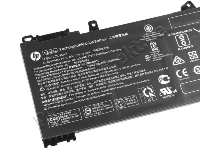 Original 3900mAh 45Wh 3 Zellen Akku HP L32656-005 RE03XL