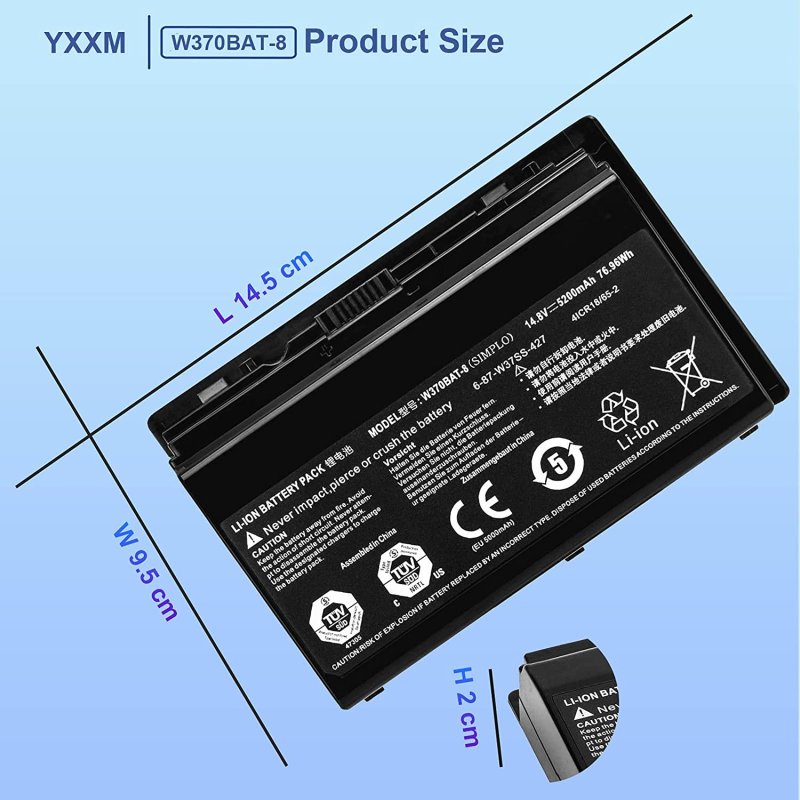 Original 5200mAh 76.96Whr Akku Clevo XMG A523 XMG A722 XMG A723