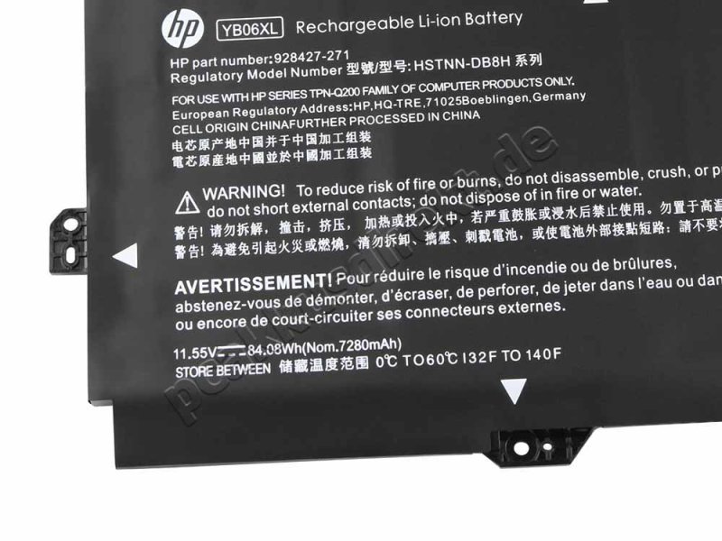 Original HP YB06084XL YB06XL Akku 7280mAh 84.08Wh 6 Zellen