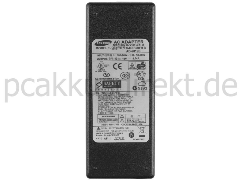 90W Netzteil Samsung NP-R720-FS04DE NP-R720-FS05DE