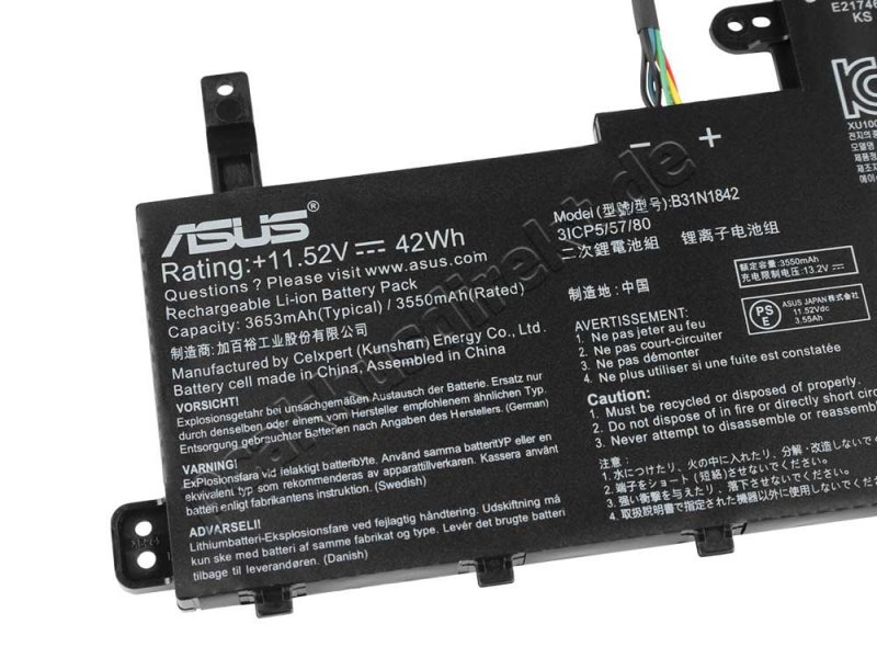 Original 3645mAh 42Wh 3-Zellen Asus S531FA-BQ023T Akku