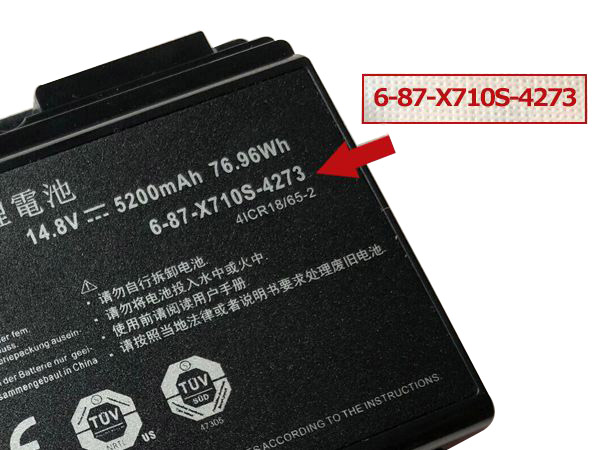 5200mAh 8 Zellen Akku Schenker W704 (P170SM)