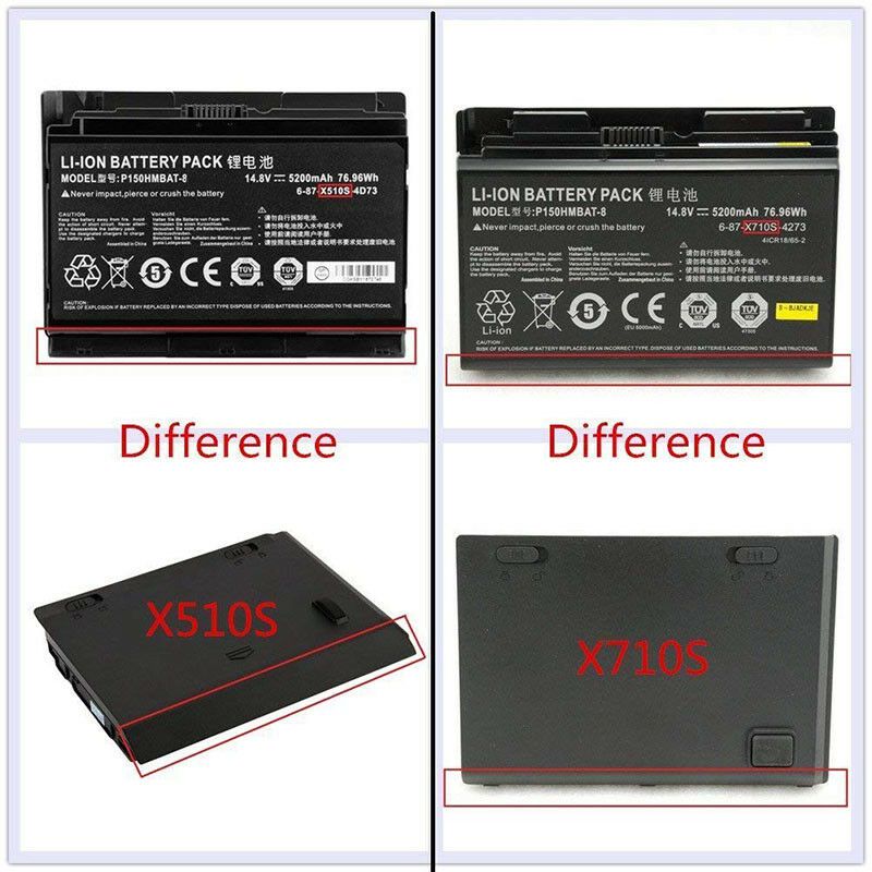5200mAh 8 Zellen Akku Schenker W704 (P170SM)