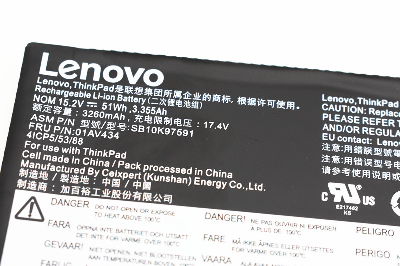 Original 3355mAh 51Wh 3 Zellen Akku Lenovo ThinkPad Yoga 370
