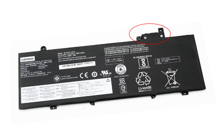 Lenovo ThinkPad T480s 20L7001VMZ Original Akku 4920mAh 57Wh 3-Zellen